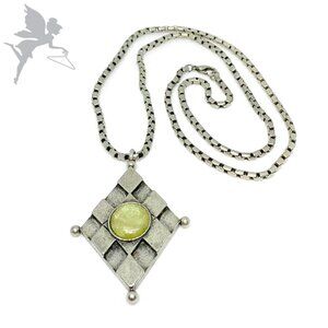 VINTAGE Unsigned Art Glass Geometric Necklace